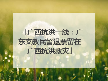 广西抗洪一线：广东支教民警退票留在广西抗洪救灾