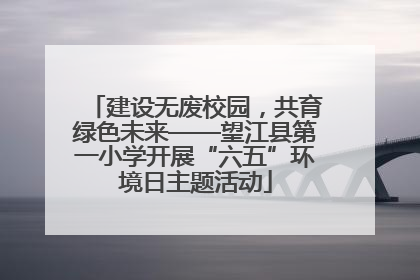 建设无废校园，共育绿色未来——望江县第一小学开展“六五”环境日主题活动
