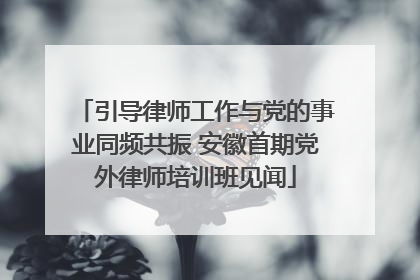 引导律师工作与党的事业同频共振 安徽首期党外律师培训班见闻