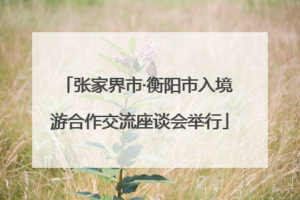 张家界市·衡阳市入境游合作交流座谈会举行