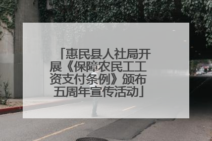 惠民县人社局开展《保障农民工工资支付条例》颁布五周年宣传活动