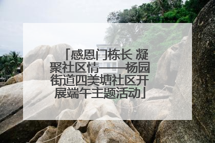 感恩门栋长 凝聚社区情——杨园街道四美塘社区开展端午主题活动