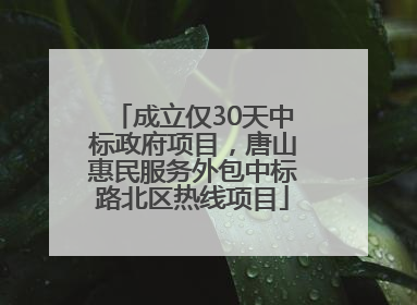 成立仅30天中标政府项目，唐山惠民服务外包中标路北区热线项目