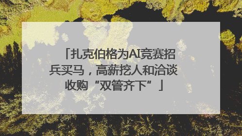 扎克伯格为AI竞赛招兵买马，高薪挖人和洽谈收购“双管齐下”