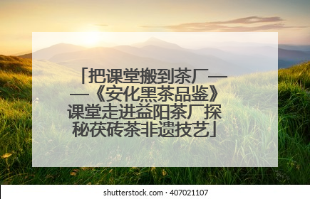 把课堂搬到茶厂——《安化黑茶品鉴》课堂走进益阳茶厂探秘茯砖茶非遗技艺