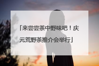 来尝尝茶中野味吧！庆元荒野茶推介会举行