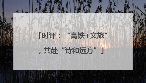 时评：“高铁+文旅”，共赴“诗和远方”