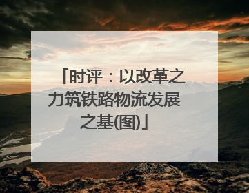 时评：以改革之力筑铁路物流发展之基(图)