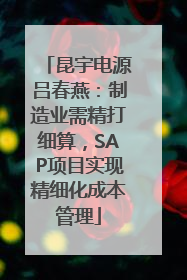 昆宇电源吕春燕：制造业需精打细算，SAP项目实现精细化成本管理