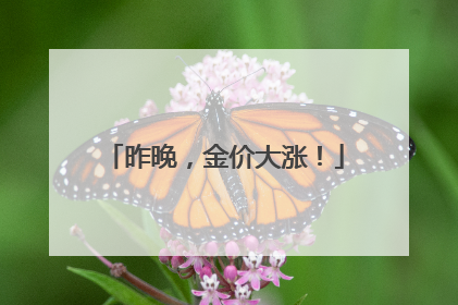 昨晚，金价大涨！
