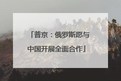 普京：俄罗斯愿与中国开展全面合作