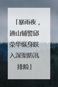 暴雨夜，通山辅警邱荣华纵身跃入深渠防汛排险