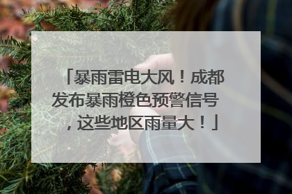 暴雨雷电大风！成都发布暴雨橙色预警信号，这些地区雨量大！