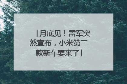 月底见！雷军突然宣布，小米第二款新车要来了