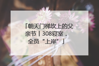 朝天门梯坎上的父亲节丨308寝室，全员“上岸”