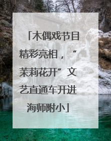 木偶戏节目精彩亮相，“茉莉花开”文艺直通车开进海师附小
