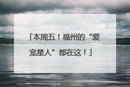 本周五！福州的“爱宠星人”都在这！