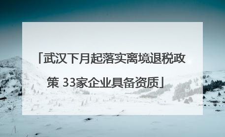 武汉下月起落实离境退税政策 33家企业具备资质