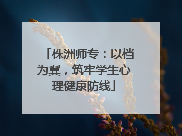 株洲师专：以档为翼，筑牢学生心理健康防线