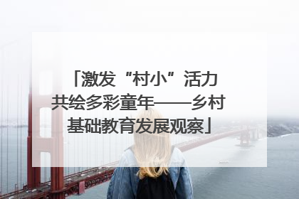 激发“村小”活力 共绘多彩童年——乡村基础教育发展观察