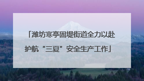 潍坊寒亭固堤街道全力以赴护航“三夏”安全生产工作