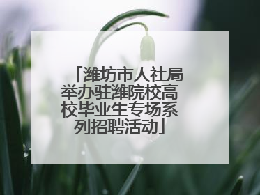 潍坊市人社局举办驻潍院校高校毕业生专场系列招聘活动