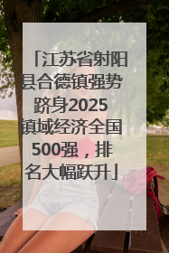 江苏省射阳县合德镇强势跻身2025镇域经济全国500强，排名大幅跃升
