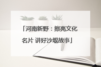 河南新野：擦亮文化名片 讲好沙堰故事
