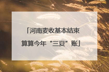 河南麦收基本结束 算算今年“三夏”账