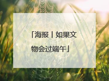 海报丨如果文物会过端午