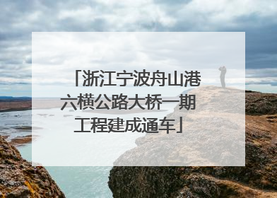 浙江宁波舟山港六横公路大桥一期工程建成通车