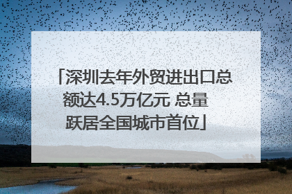 深圳去年外贸进出口总额达4.5万亿元 总量跃居全国城市首位
