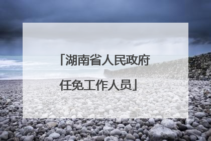 湖南省人民政府任免工作人员