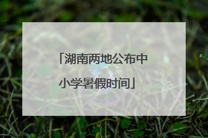 湖南两地公布中小学暑假时间