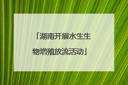 湖南开展水生生物增殖放流活动