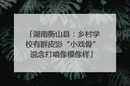 湖南衡山县：乡村学校有群皮影“小戏骨” 说念打唱像模像样