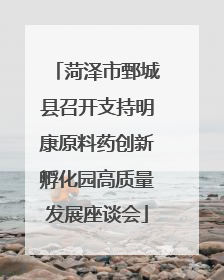 菏泽市鄄城县召开支持明康原料药创新孵化园高质量发展座谈会