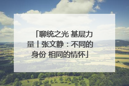 聊统之光 基层力量丨张文静：不同的身份 相同的情怀