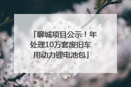 聊城项目公示！年处理10万套废旧车用动力锂电池包
