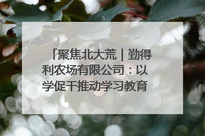 聚焦北大荒｜勤得利农场有限公司：以学促干推动学习教育“升温提速”