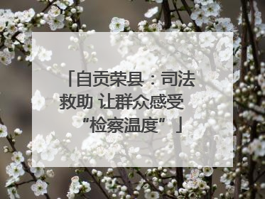自贡荣县：司法救助 让群众感受“检察温度”