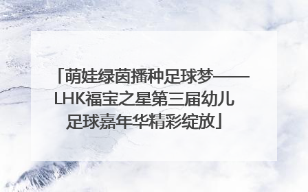 萌娃绿茵播种足球梦——LHK福宝之星第三届幼儿足球嘉年华精彩绽放