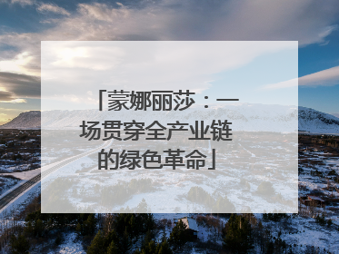 蒙娜丽莎：一场贯穿全产业链的绿色革命