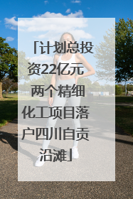 计划总投资22亿元 两个精细化工项目落户四川自贡沿滩