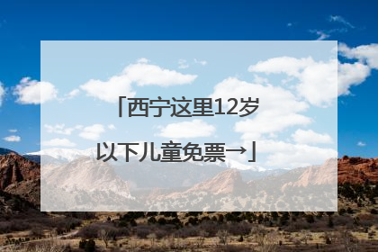 西宁这里12岁以下儿童免票→