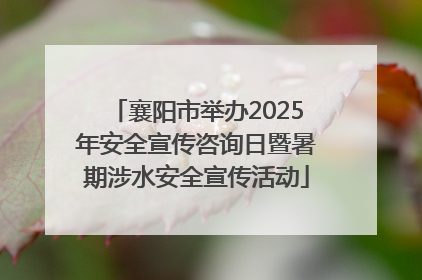 襄阳市举办2025年安全宣传咨询日暨暑期涉水安全宣传活动