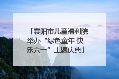 襄阳市儿童福利院举办“绿色童年 快乐六一”主题庆典
