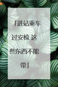 进站乘车过安检 这些东西不能带