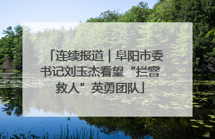 连续报道｜阜阳市委书记刘玉杰看望“拦窨救人”英勇团队