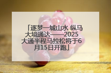 逐梦一城山水 纵马大境通达——2025大通半程马拉松将于6月15日开跑